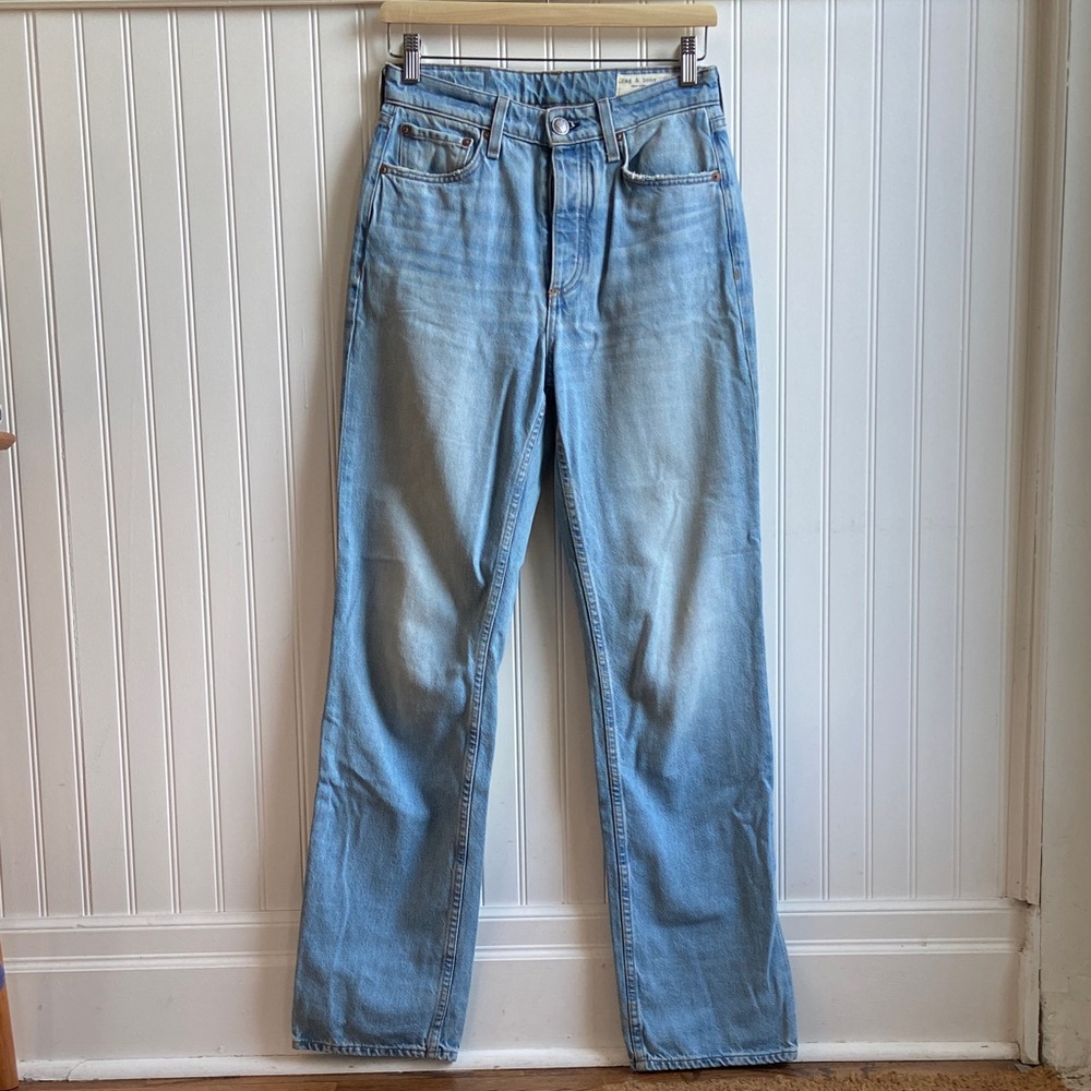 Ray & Bone Light Wash Straight Leg Jeans